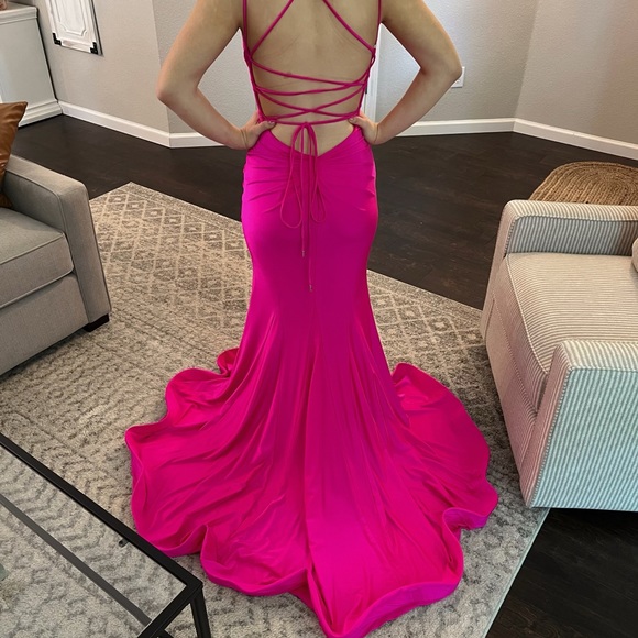 Sherri Hill hot pink prom dress size 0. Worn once - Picture 2 of 2